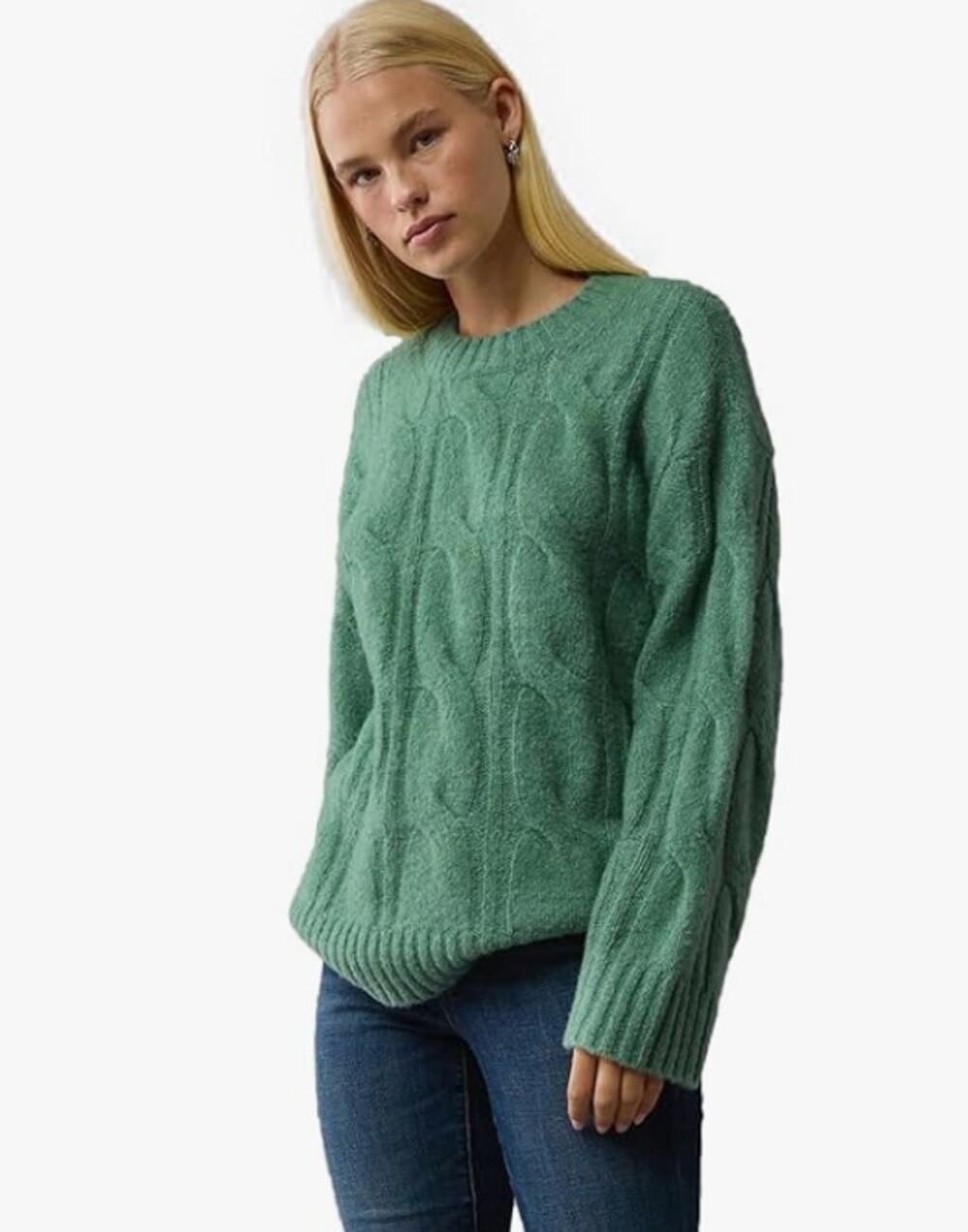 American Eagle Woah So Soft Cable Knit Sweater Green Size XS